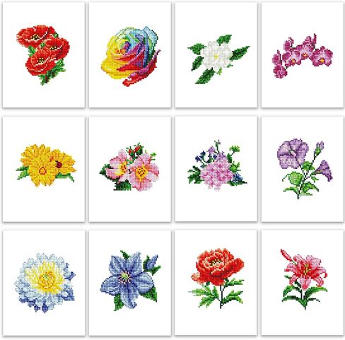 MAMACHU 12 PCS Mini Diamond Painting Kits, Small Butterfly Diamond Art Kits for Beginners, Square Drill Diamond Art Kits for Home Decor, Mini Gem Art Completed Within an Hour, Pocket-Sized 6x8in in Saudi Arabia