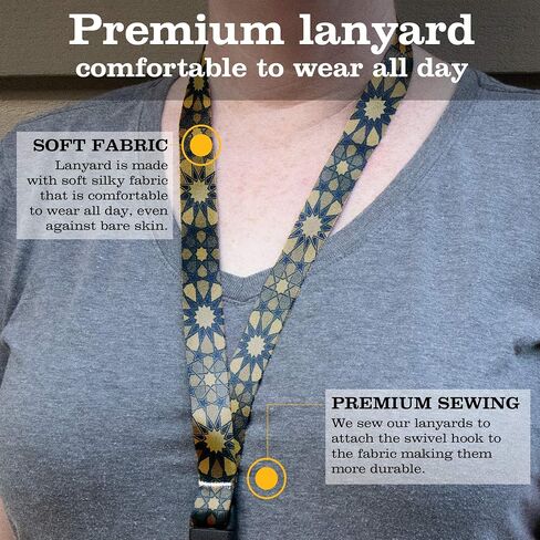 Buttonsmith Geeky Tech Premium Lanyard - Made in the USA in Saudi Arabia