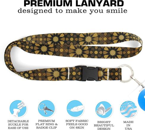 Buttonsmith Geeky Tech Premium Lanyard - Made in the USA in Saudi Arabia