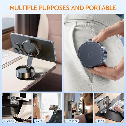 Car Phone Holder, Car Phone Mount, Dashboard Cell Phone Holder Car, Adjustable Spring Design, 360° Rotation, Non-Slip Navigation Cell Phone Car Mount for iPhone, Samsung, Smartphones, Black in Kuwait