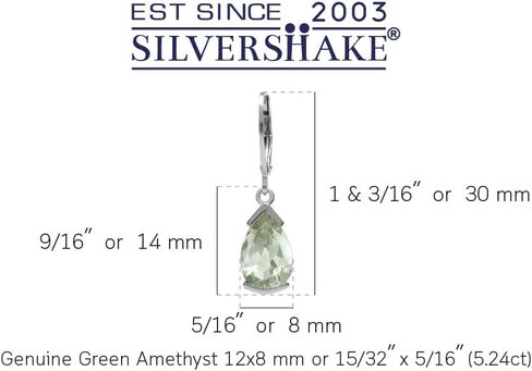 Silvershake White Gold Plated 925 Sterling Silver Drop Dangle Leverback Earrings in Saudi Arabia
