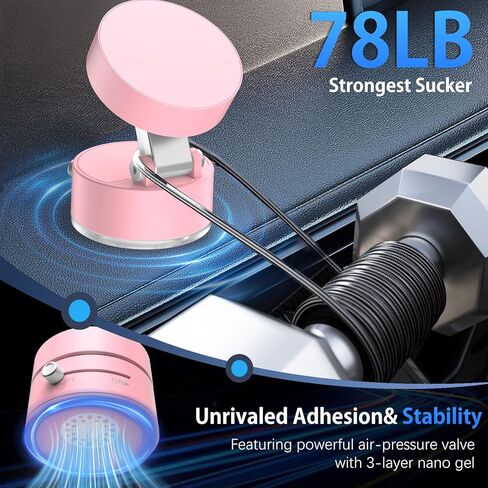 Duedue Magnetic Car Phone Mount 2025 حامل لوحة التناوب للسيارة للسيارة ، وشفط الفراغ أقوى 10x ومغناطيس مغناطيسي عالي ، وقابل للطي. in Kuwait