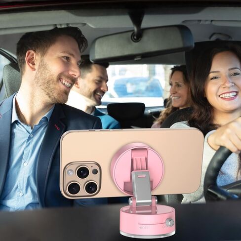 Duedue Magnetic Car Phone Mount 2025 حامل لوحة التناوب للسيارة للسيارة ، وشفط الفراغ أقوى 10x ومغناطيس مغناطيسي عالي ، وقابل للطي. in Kuwait