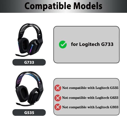 G733 Earpads Mesh Fabric Ear Pads Replacement for Logitech G733, G535, G335 Gaming Headset, G733 Ear Pads Accessories with High Density Memory Foam(Black) in Kuwait