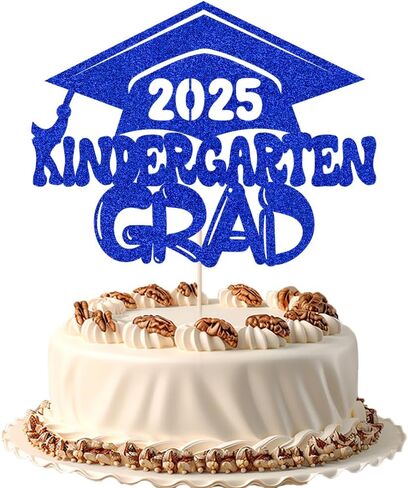 Kindergarten Grad 2025 Graduation Cake Topper-Congrats Grad,2025 Preschool Graduation Party Decor (blue) in Saudi Arabia