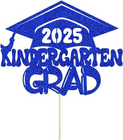 Kindergarten Grad 2025 Graduation Cake Topper-Congrats Grad,2025 Preschool Graduation Party Decor (blue) in Saudi Arabia
