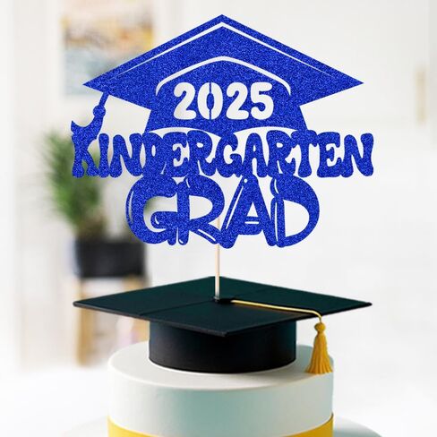 Kindergarten Grad 2025 Graduation Cake Topper-Congrats Grad,2025 Preschool Graduation Party Decor (blue) in Saudi Arabia