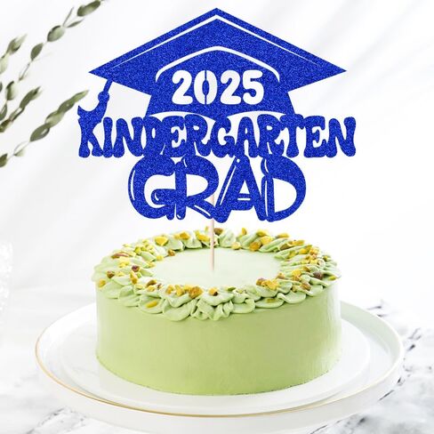 Kindergarten Grad 2025 Graduation Cake Topper-Congrats Grad,2025 Preschool Graduation Party Decor (blue) in Saudi Arabia