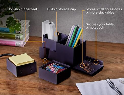 Bostitch Konnect Qi Certified Wireless Charging Desk Accessory Kit with Pencil Cups in Saudi Arabia