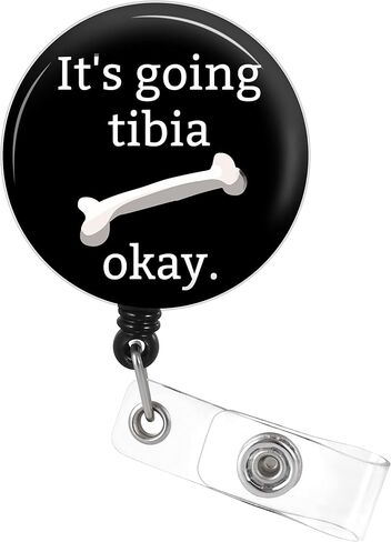 Plifal Ortho Badge Reel Holder Retractable with ID Clip for Nurse Name Tag Card Funny Nursing Doctor Medical Work Office Alligator Clip(It’s Going Tibia Okay) in Saudi Arabia
