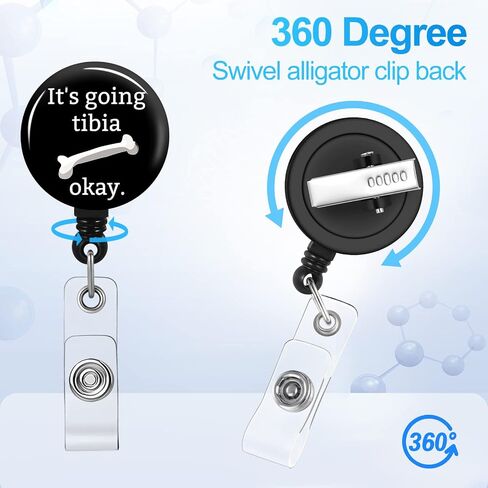 Plifal Ortho Badge Reel Holder Retractable with ID Clip for Nurse Name Tag Card Funny Nursing Doctor Medical Work Office Alligator Clip(It’s Going Tibia Okay) in Saudi Arabia