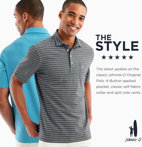 johnnie-O Lyndon Striped Jersey Performance Polo in Kuwait