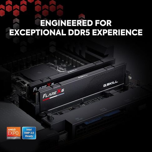 G.Skill Flare X5 Series (AMD Expo) DDR5 RAM 48GB (2x24GB) 6000MT/s CL40-48-48-96 1.35V Desktop Computer Memory UDIMM - Matte Black (F5-6000J4048F24GX2-FX5) in Kuwait