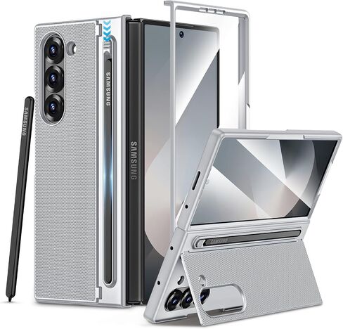 Maxdara for Z Fold 6 Case with S Pen Holder, Galaxy Z Fold 6 Case with Hidden Foldable Kickstand and Built-in Screen Protector, Slim Shockproof Phone Case for Samsung Z Fold6, Black in Kuwait