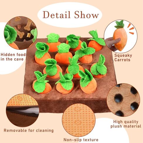 Carrot Dog Toy, Dog Toys to Hide Treats Inside, Snuffle Mat for Puppies, Puzzle Toys for Dogs, Interactive Dog Toys for Indoor, Dog Toys for Small Dogs Medium Large Dogs in Saudi Arabia