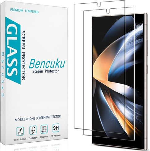 (2 Pack) Designed for Samsung Galaxy S25+ / S25 Plus 6.7 Inch Tempered Glass Screen Protector, Support Fingerprint Unlock, Anti Scratch, Bubble Free in Kuwait