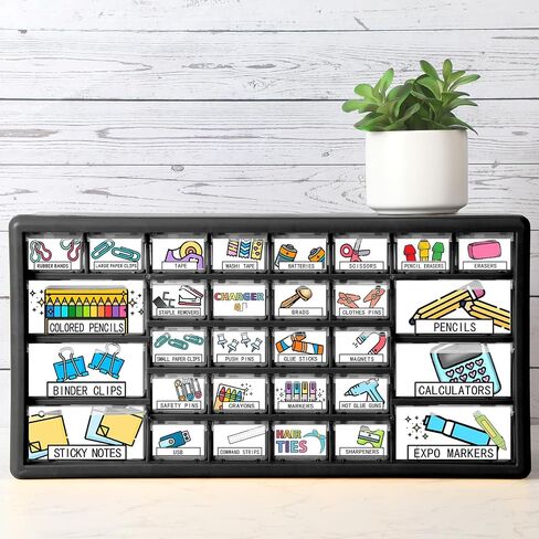 Frienda 84 Pcs 4 Sheet Toolbox Labels Tool Box Storage Stickers Teacher Drawer Tag Colorful Classroom Decor for Back to School Teachers Classroom Organization(Pastel) in Saudi Arabia