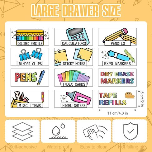 Frienda 84 Pcs 4 Sheet Toolbox Labels Tool Box Storage Stickers Teacher Drawer Tag Colorful Classroom Decor for Back to School Teachers Classroom Organization(Pastel) in Saudi Arabia