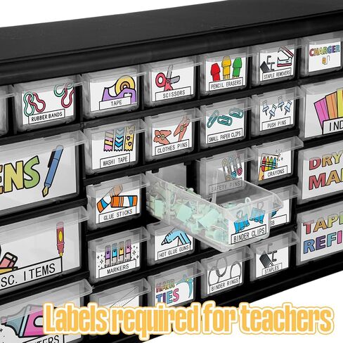 Frienda 84 Pcs 4 Sheet Toolbox Labels Tool Box Storage Stickers Teacher Drawer Tag Colorful Classroom Decor for Back to School Teachers Classroom Organization(Pastel) in Saudi Arabia