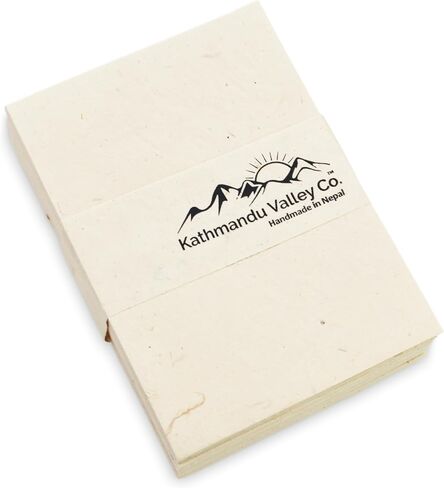 Kathmandu Valley Co. Deluxe 5x7 inch Lokta Card Stock Paper (Japanese Washi Method) with Clean-cut Edges for Vintage Stationery, Printing Decorative Wedding Invitations. Handmade in Nepal (100 Sheets) in Kuwait