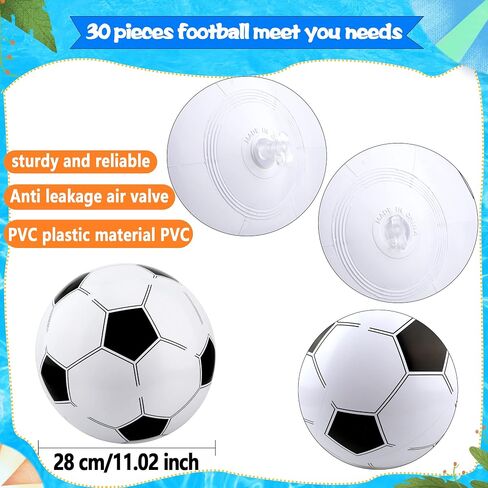 30 Pack 16 Inch Inflatable Soccer Ball Inflatable Basketball Blow Up Basketball Soccer Beach Balls for Sport Party Summer Pool Beach Activities in Kuwait