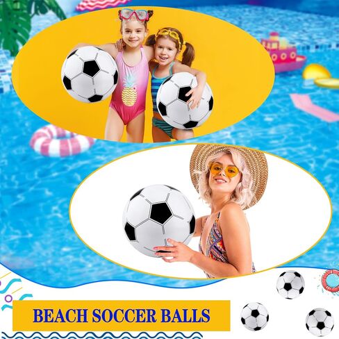 30 Pack 16 Inch Inflatable Soccer Ball Inflatable Basketball Blow Up Basketball Soccer Beach Balls for Sport Party Summer Pool Beach Activities in Kuwait