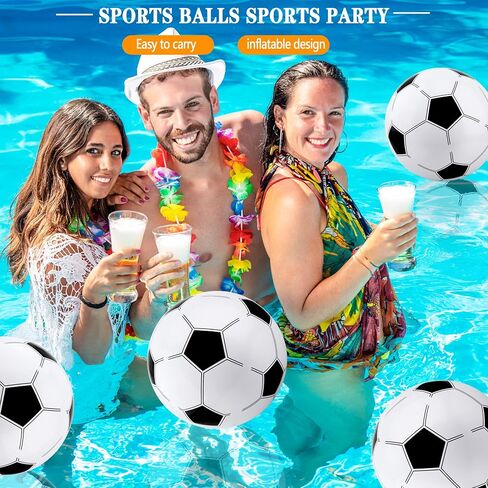 30 Pack 16 Inch Inflatable Soccer Ball Inflatable Basketball Blow Up Basketball Soccer Beach Balls for Sport Party Summer Pool Beach Activities in Kuwait