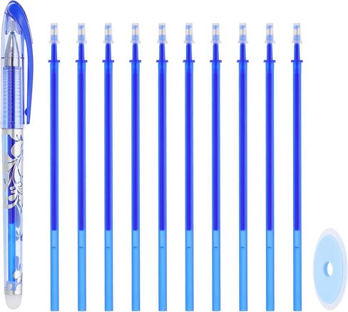 PATIKIL Erasable Gel Pens with 10 Refills & 1 Erasers, 0.5mm Heat Erasable Pens for Fabric Red Ink Fabric Marking Pen for Sewing Quilting Planner Writing in Saudi Arabia
