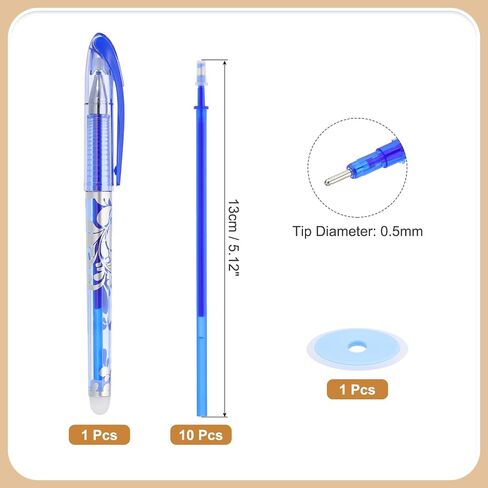 PATIKIL Erasable Gel Pens with 10 Refills & 1 Erasers, 0.5mm Heat Erasable Pens for Fabric Red Ink Fabric Marking Pen for Sewing Quilting Planner Writing in Saudi Arabia