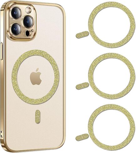 COJOC for MagSafe Ring Stickers, Glitter Universal Magnetic Metal Ring Compatible with Magsafe Accessories & Wireless Charging for iPhone 16/15/14/13 Pro Max Mini, Galaxy Series and Phone Case,Silver in Kuwait