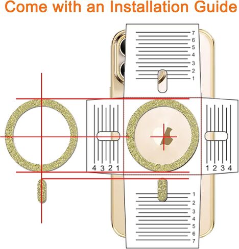 COJOC for MagSafe Ring Stickers, Glitter Universal Magnetic Metal Ring Compatible with Magsafe Accessories & Wireless Charging for iPhone 16/15/14/13 Pro Max Mini, Galaxy Series and Phone Case,Silver in Kuwait