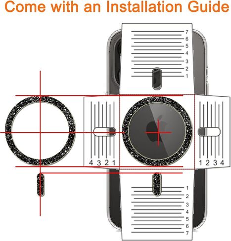 COJOC for MagSafe Ring Stickers, Glitter Universal Magnetic Metal Ring Compatible with Magsafe Accessories & Wireless Charging for iPhone 16/15/14/13 Pro Max Mini, Galaxy Series and Phone Case,Silver in Kuwait