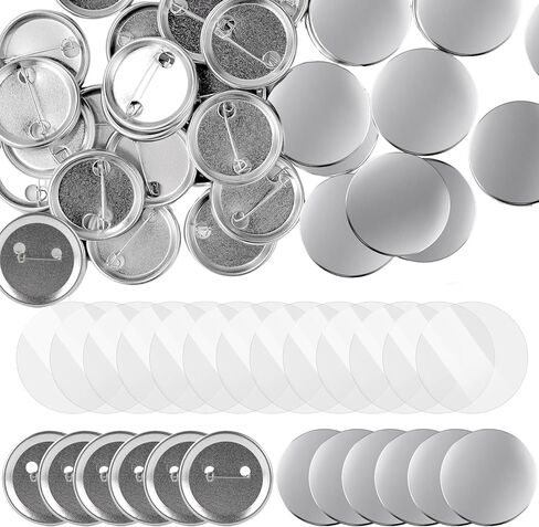 200 Set Button Button Maker ، أجزاء زراعة الأزرار ، أجزاء الشارة الفارغة المعدنية لزر زر صانع صانع صانع الأزرار. in Kuwait