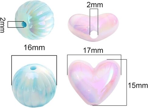 Focal Beads for Pens 7Pcs Rhinestone Heart Shaped Diamand Chunky Glitter Beads for Beaded Pens Bulk Jewelry Keychains Making in Kuwait