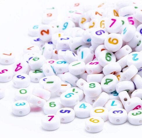 ToBeIT 800Pcs Glow Number Beads Mix Acrylic Beads Glow in Dack Beads for DIY Jewelry Making (bgglow-Color) in Saudi Arabia