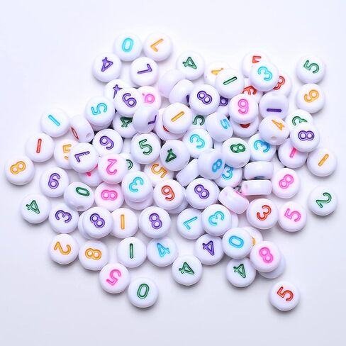 ToBeIT 800Pcs Glow Number Beads Mix Acrylic Beads Glow in Dack Beads for DIY Jewelry Making (bgglow-Color) in Saudi Arabia