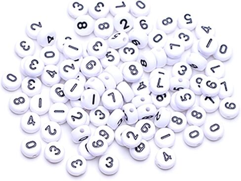 ToBeIT 800Pcs Glow Number Beads Mix Acrylic Beads Glow in Dack Beads for DIY Jewelry Making (bgglow-Color) in Kuwait