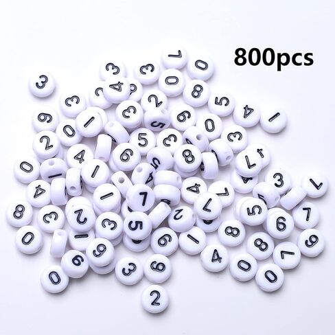 ToBeIT 800Pcs Glow Number Beads Mix Acrylic Beads Glow in Dack Beads for DIY Jewelry Making (bgglow-Color) in Kuwait