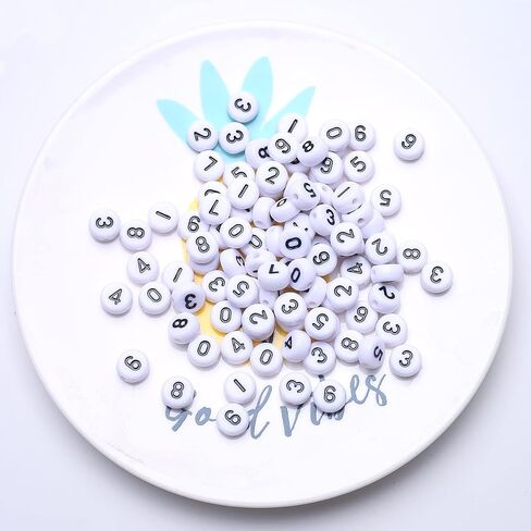 ToBeIT 800Pcs Glow Number Beads Mix Acrylic Beads Glow in Dack Beads for DIY Jewelry Making (bgglow-Color) in Kuwait