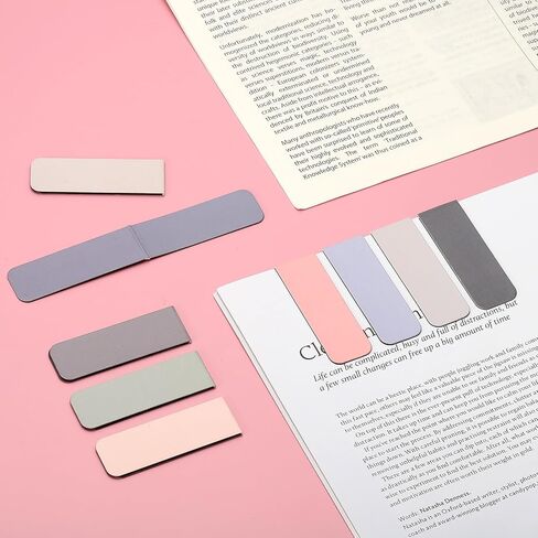 PATIKIL Magnetic Bookmarks, 10Pcs Rectangle Book Marks Magnet Page Markers for Book Reading Men Women Teacher Reader Book Lover Writers, Brown in Saudi Arabia