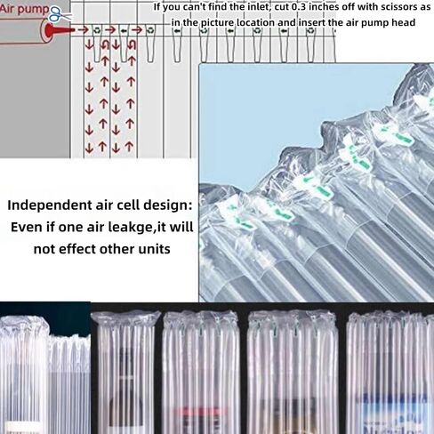 Cushioning Packaging - Inflatable Pillow, 4.2in x 99ft, Crash Proof Bubble Columns, for small items to be shipped, fill in box gaps (4.4in×99ft) in Saudi Arabia