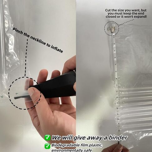 Cushioning Packaging - Inflatable Pillow, 4.2in x 99ft, Crash Proof Bubble Columns, for small items to be shipped, fill in box gaps (4.4in×99ft) in Saudi Arabia