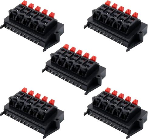 WP12-03B Straight Speaker Terminal Strip,Speaker Spring Connection Clip Terminals Strip Block Jointing Clamp Test Clip Jack Socket Push Release Connector 5Pcs in Kuwait