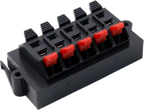 WP12-03B Straight Speaker Terminal Strip,Speaker Spring Connection Clip Terminals Strip Block Jointing Clamp Test Clip Jack Socket Push Release Connector 5Pcs in Kuwait