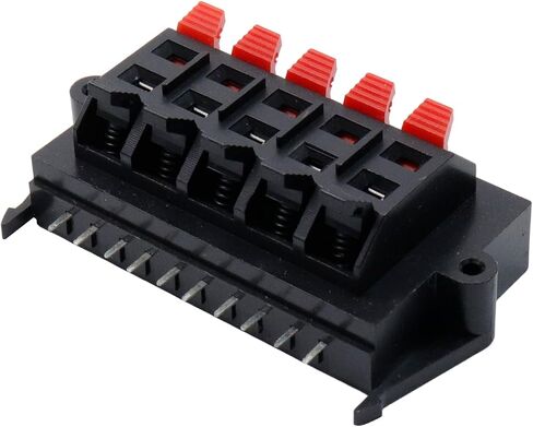 WP12-03B Straight Speaker Terminal Strip,Speaker Spring Connection Clip Terminals Strip Block Jointing Clamp Test Clip Jack Socket Push Release Connector 5Pcs in Kuwait
