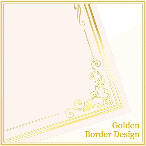 100 Sheets Certificate Paper with 100 Pcs Gold Seal Stickers, 8.5 × 11’‘ Printable Certificates for Graduation Certificates, Employee Recognition Gifts, Business Awards in Saudi Arabia