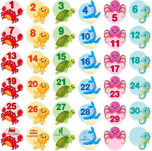 36PCS Ocean Line Up Spots for Classroom Floor - Number Spot Markers Stickers for Back to School Teacher Supplies in Saudi Arabia
