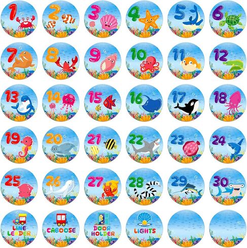 36PCS Ocean Line Up Spots for Classroom Floor - Number Spot Markers Stickers for Back to School Teacher Supplies in Saudi Arabia