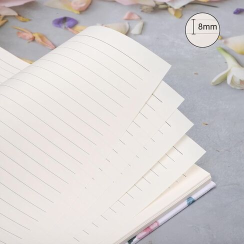Floral Hardcover Notebook, Flower Journal for women, A5, 201 Pages, Printed Fabric Cloth Journal, Similar Embroidered Linen Journal, Garden Journal, White in Saudi Arabia