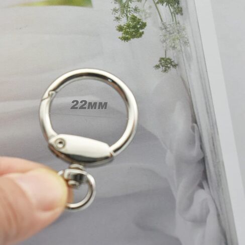10 pcs carabiners مقاطع 22 مم داخل السنانير القطر المفاجئ مع دوار O-Ring زنك سبيكة الربيع O Rings Buckles DIY ملحق in Kuwait
